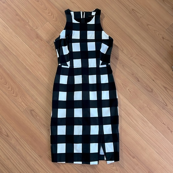 Banana Republic Black & White Check Midi Dress - Picture 1 of 5